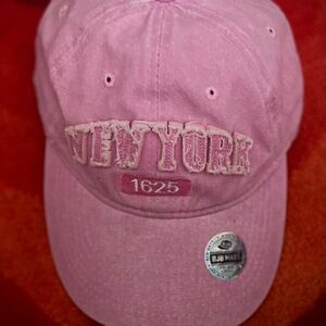 NWT, BJB HATS Pink Cap. 'New York 1625' embroidery.  Adjustable. 100% Cotton.